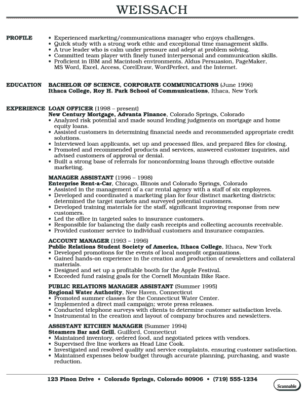 more sample resumes from resumeindex com